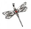 STERLING SILVER GARNET DRAGONFLY PENDANT at Ross's Online Art Auctions