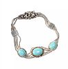 STERLING SILVER TURQUOISE BRACELET at Ross's Online Art Auctions