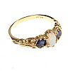 14CT GOLD OPAL AND SAPPHIRE RING at Ross's Online Art Auctions