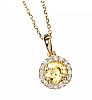 9CT GOLD YELLOW SAPPHIRE AND DIAMOND PENDANT AND CHAIN at Ross's Online Art Auctions