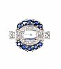 14CT WHITE GOLD SAPPHIRE AND DIAMOND RING at Ross's Online Art Auctions