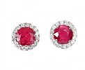9CT WHITE GOLD RUBY AND DIAMOND EARRINGS at Ross's Online Art Auctions