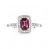 9CT WHITE GOLD GARNET AND DIAMOND RING at Ross's Online Art Auctions