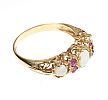 9CT GOLD RUBY AND OPAL RING at Ross's Online Art Auctions