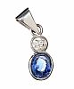 WHITE GOLD-TONE SAPPHIRE AND DIAMOND PENDANT at Ross's Online Art Auctions
