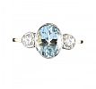 18CT GOLD AQUMARINE AND DIAMOND RING at Ross's Online Art Auctions