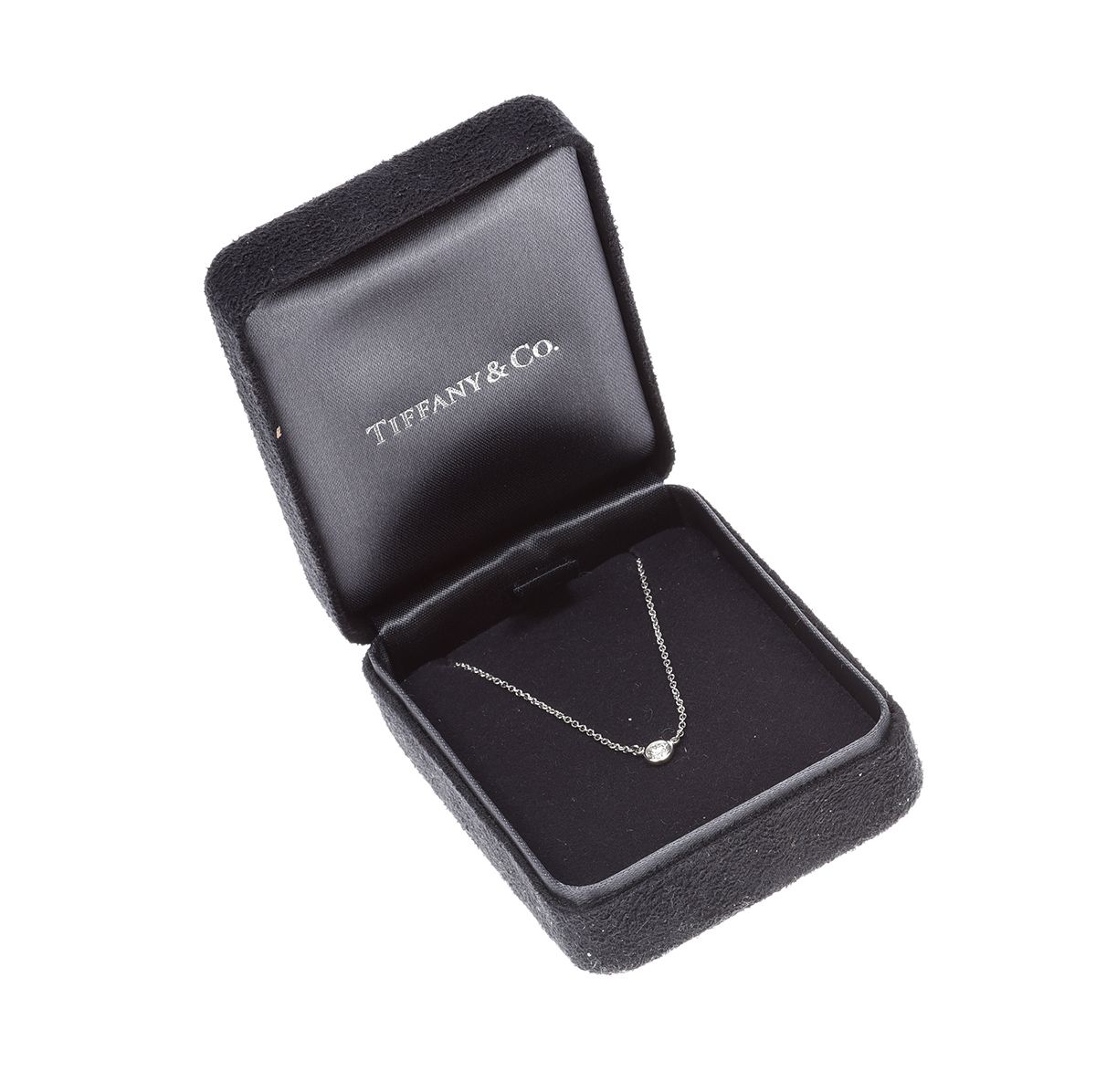 TIFFANY & CO. PLATINUM DIAMOND PENDANT AND CHAIN at Ross's Online Art Auctions