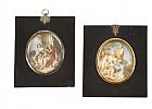 PAIR OF ANTIQUE FRAMED MINIATURES at Ross's Online Art Auctions