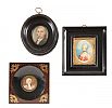 THREE ANTIQUE FRAMED MINIATURES at Ross's Online Art Auctions