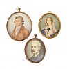 THREE OVAL MINIATURES at Ross's Online Art Auctions