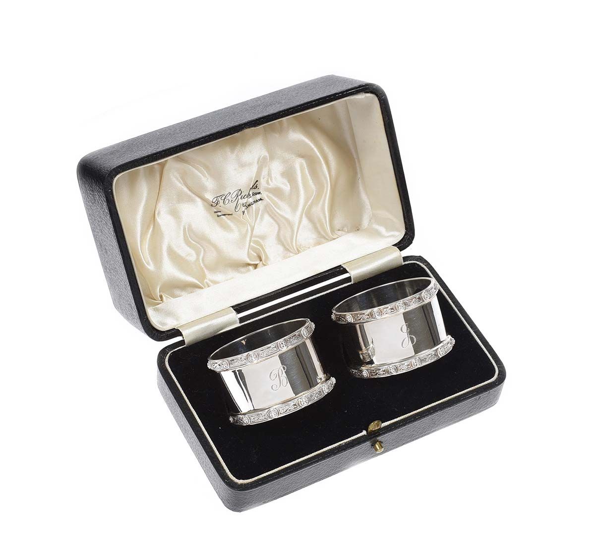 CASED SILVER NAPKIN RINGS at Ross's Online Art Auctions
