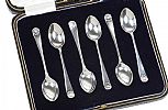 SET OF SIX SILVER COFFEE SPOONS at Ross's Online Art Auctions