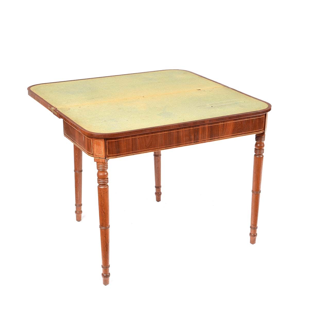 REGENCY MAHOGANY TURNOVER LEAF CARD TABLE at Ross's Online Art Auctions