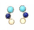 STERLING SILVER TURQUOISE, LAPIS LAZULI AND OPAL EARRINGS at Ross's Online Art Auctions