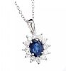 18CT WHITE GOLD SAPPHIRE & DIAMOND NECKLACE at Ross's Online Art Auctions