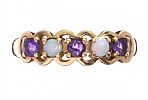 9CT GOLD AMETHYST & OPAL RING at Ross's Online Art Auctions