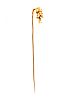 GOLD-TONE DIAMOND FLORAL STICK PIN at Ross's Online Art Auctions