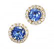9CT GOLD SAPPHIRE & DIAMOND EARRINGS at Ross's Online Art Auctions