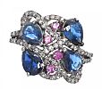 STERLING SILVER SAPPHIRE & RUBY RING at Ross's Online Art Auctions