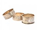 THREE STERLING SILVER NAPKIN RINGS at Ross's Online Art Auctions