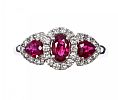 18CT WHITE GOLD RUBY AND DIAMOND RING at Ross's Online Art Auctions