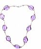 STERLING SILVER AMETHYST & FAUX PEARL NECKLACE at Ross's Online Art Auctions