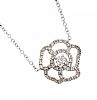 18CT WHITE GOLD DIAMOND FLOWER NECKLACE at Ross's Online Art Auctions