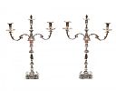 PAIR OF SILVER CANDELABRA at Ross's Online Art Auctions
