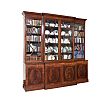 FINE LATE VICTORIAN INLAID MAHOGANY BREAKFRONT BOOKCASE at Ross's Online Art Auctions