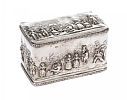EMBOSSED SILVER TEA CADDY at Ross's Online Art Auctions