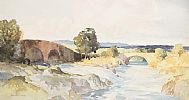 TWO BRIDGES, RIVER NISH, NEAR DUMFRIES by John Wilson at Ross's Online Art Auctions