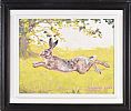 IRISH BROWN HARE LEAPING by Josephine Guilfoyle at Ross's Online Art Auctions