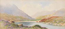 BLUE LAKE, MOURNES by George W.  Morrison at Ross's Online Art Auctions