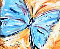 THE BLUE BUTTERFLY by Hennesy at Ross's Online Art Auctions