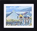 CYCLISTS RACING AT TRA NA ROSSANS ATLANTIC DRIVE by Sean Lorinyenko at Ross's Online Art Auctions