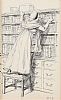 LADY BY THE BOOKCASE by Hugh Thomson at Ross's Online Art Auctions