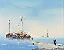SPANISH FISHING BOATS by Jorge Aguilar at Ross's Online Art Auctions