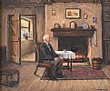 COTTAGE INTERIOR, THE VISITOR by William Henry Burns at Ross's Online Art Auctions