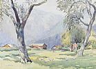HENS IN AN ORCHARD, AUSTRIA by Elsie K. Powell at Ross's Online Art Auctions