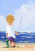 YOUNG BOY GOING FISHING by Michelle Carlin at Ross's Online Art Auctions