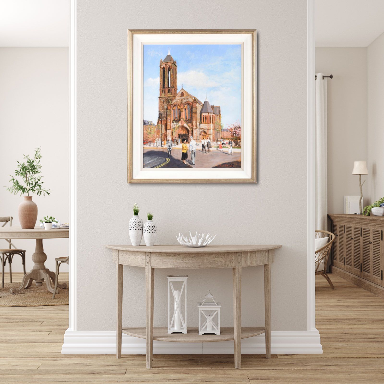 CRESCENT CHURCH, BELFAST by Rowland Davidson at Ross's Online Art Auctions