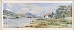 COTTAGE BY THE LOUGH by Denis Thornton at Ross's Online Art Auctions