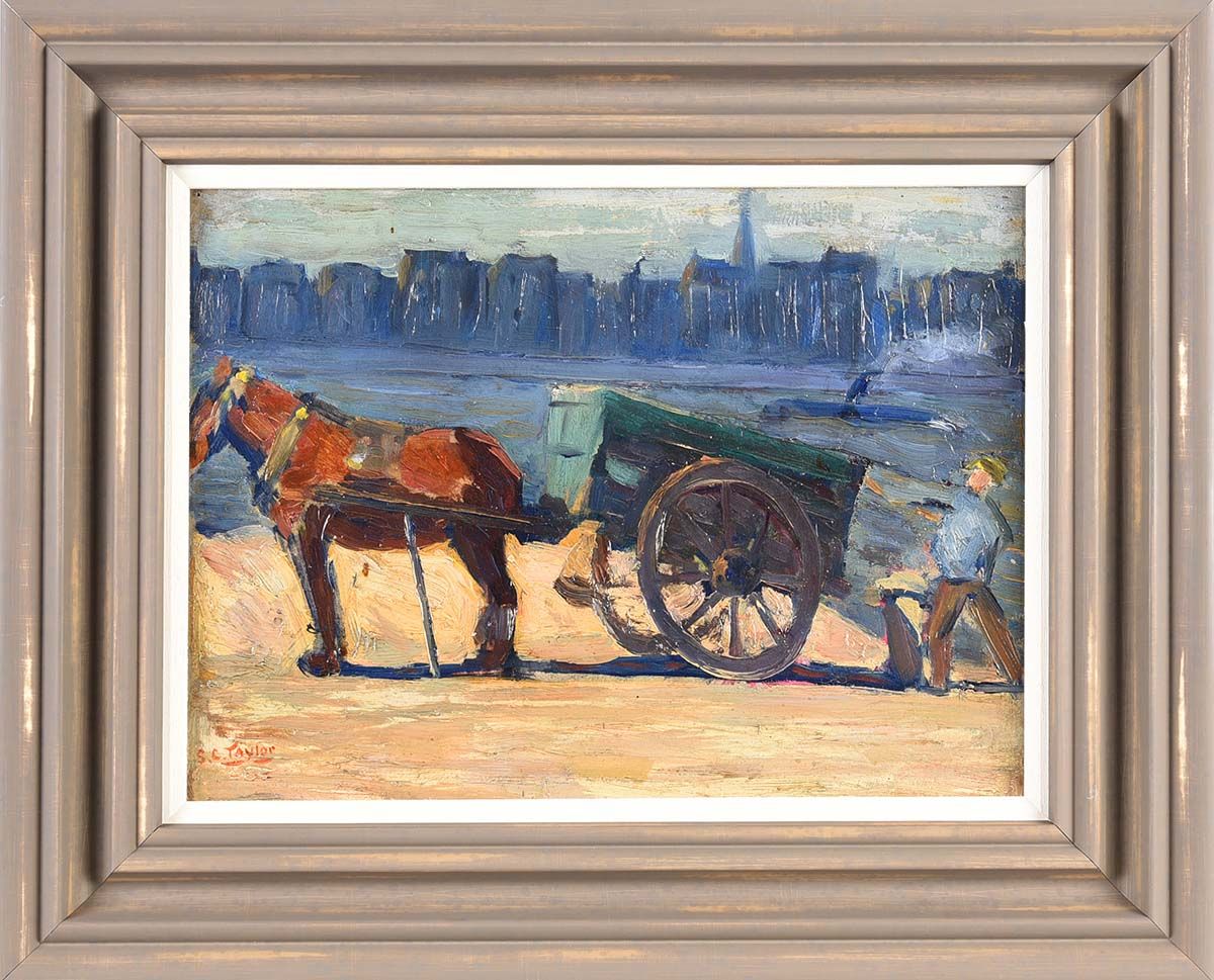 UNLOADING THE CART by Samuel C.  Taylor at Ross's Online Art Auctions