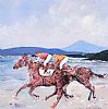 HORSES RACING ON DOWNINGS BEACH by Sean Lorinyenko at Ross's Online Art Auctions