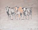 THREE NOSEY COWS by Con Campbell at Ross's Online Art Auctions