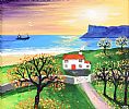 AUTUMN SUNSET AT THE ANTRIM COAST by Una Fox at Ross's Online Art Auctions