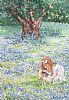 PLAYING IN THE BLUEBELLS by Shelia Hanley at Ross's Online Art Auctions