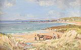 COLLECTING SEAWEED, MARBLE HILL DONEGAL by Rowland Hill RUA at Ross's Online Art Auctions