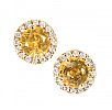 9CT GOLD YELLOW SAPPHIRE & DIAMOND EARRINGS at Ross's Online Art Auctions
