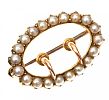 18CT GOLD SEED PEARL BROOCH at Ross's Online Art Auctions